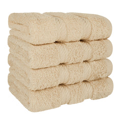 4 Piece 100% Cotton Softness, Elegance, Comfort Washcloth Turkish Towel Set