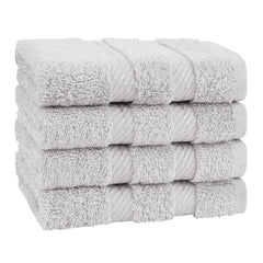 4 Piece 100% Cotton Softness, Elegance, Comfort Washcloth Turkish Towel Set