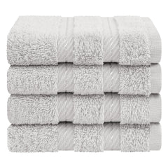 4 Piece 100% Cotton Softness, Elegance, Comfort Washcloth Turkish Towel Set