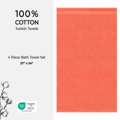 American Soft Linen Bekos 100% Cotton Turkish Towels, 4 Piece Bath Towel Set