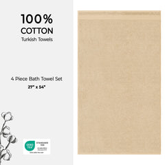 American Soft Linen Bekos 100% Cotton Turkish Towels, 4 Piece Bath Towel Set