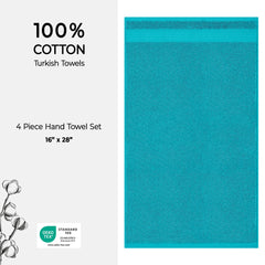 American Soft Linen Bekos 100% Cotton Turkish Towels, 4 Piece Hand Towel Set