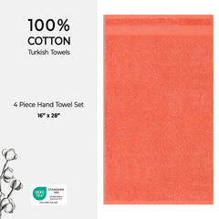 American Soft Linen Bekos 100% Cotton Turkish Towels, 4 Piece Hand Towel Set