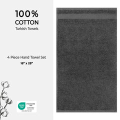 American Soft Linen Bekos 100% Cotton Turkish Towels, 4 Piece Hand Towel Set
