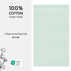American Soft Linen Bekos 100% Cotton Turkish Towels, 4 Piece Hand Towel Set