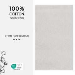 American Soft Linen Bekos 100% Cotton Turkish Towels, 4 Piece Hand Towel Set