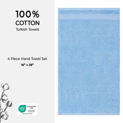 American Soft Linen Bekos 100% Cotton Turkish Towels, 4 Piece Hand Towel Set