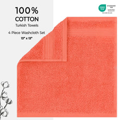 American Soft Linen Bekos 100% Cotton Turkish Towels, 4 Piece Washcloth Towel Set