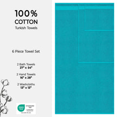 American Soft Linen Bekos 100% Cotton Turkish Towels 6 Piece Bath Towel Set with 18 Different Colors