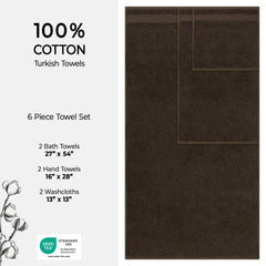 American Soft Linen Bekos 100% Cotton Turkish Towels 6 Piece Bath Towel Set with 18 Different Colors