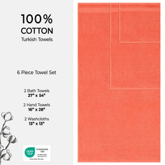 American Soft Linen Bekos 100% Cotton Turkish Towels 6 Piece Bath Towel Set with 18 Different Colors