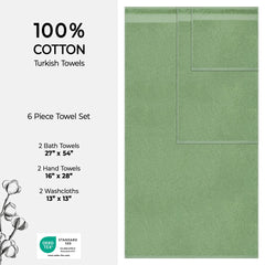 American Soft Linen Bekos 100% Cotton Turkish Towels 6 Piece Bath Towel Set with 18 Different Colors