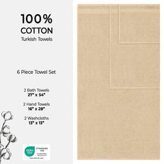 American Soft Linen Bekos 100% Cotton Turkish Towels 6 Piece Bath Towel Set with 18 Different Colors