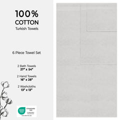 American Soft Linen Bekos 100% Cotton Turkish Towels 6 Piece Bath Towel Set with 18 Different Colors