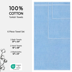 American Soft Linen Bekos 100% Cotton Turkish Towels 6 Piece Bath Towel Set with 18 Different Colors