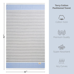 Mediterranean 100% Cotton Turkish Peshtemals, 35" x 60",  Modern & Traditional Turkish Bath Towels