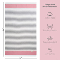 Mediterranean 100% Cotton Turkish Peshtemals, 35" x 60",  Modern & Traditional Turkish Bath Towels