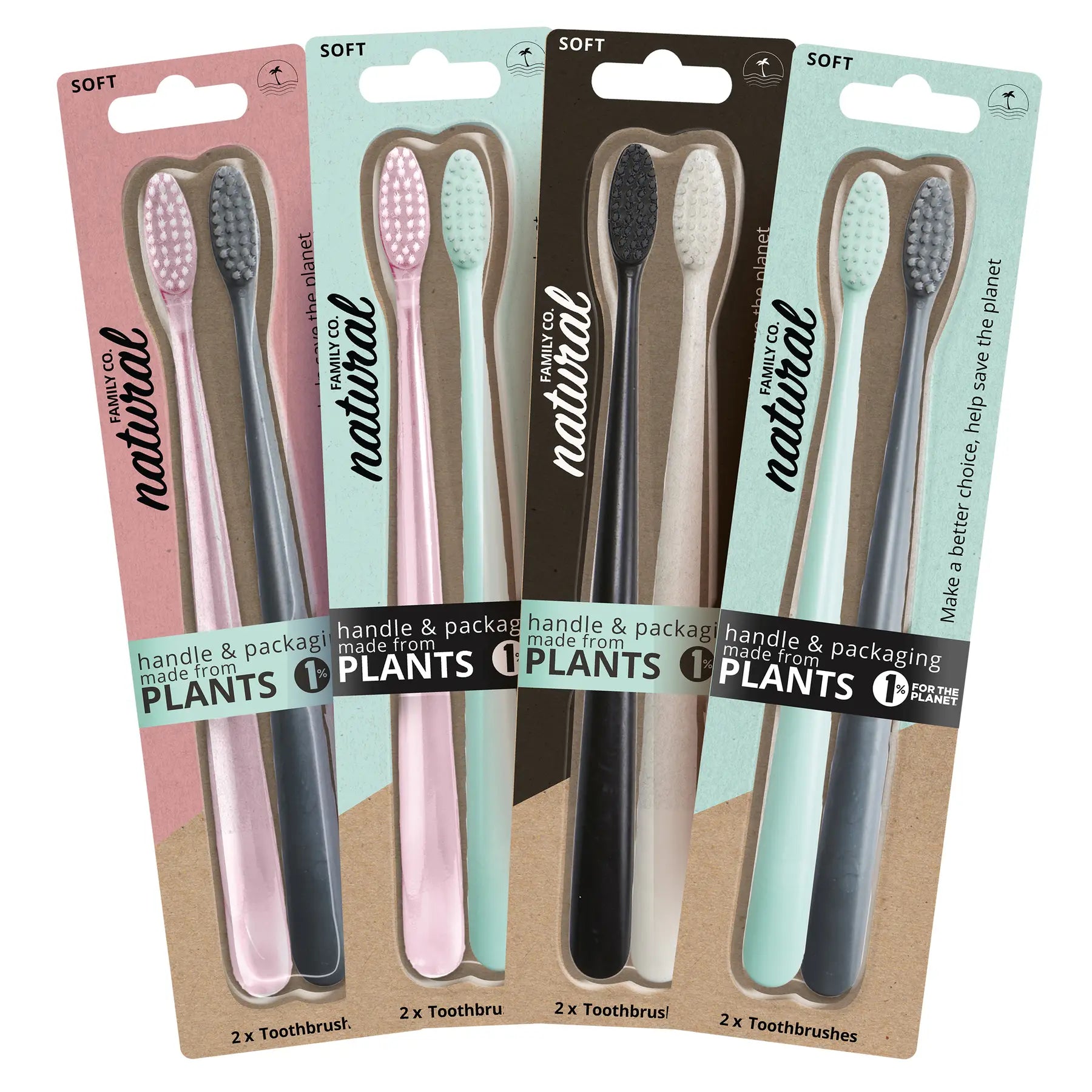 Biodegradable Toothbrush Pack of 2