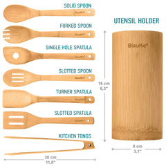 8-Piece Bamboo Kitchen Utensil Set – Wooden Cooking Tools