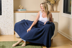 Seed Stitch Cotton Throw Blanket