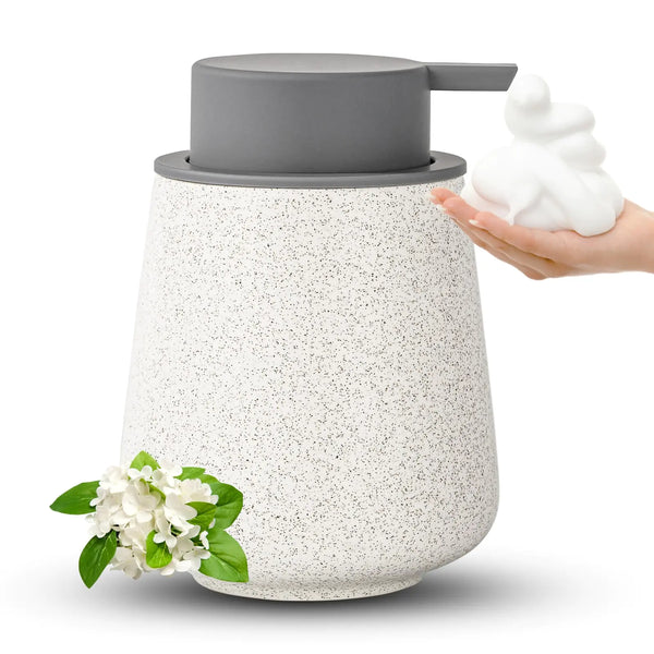 Foaming Soap Dispenser – 12oz Ceramic with Golden Pump