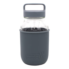 Mason Jar Lifestyle 32oz Quart Glass Water Bottle with Silicone Sleeve & Carry Handle