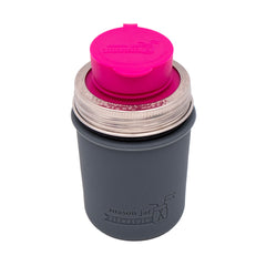 Mason Jar Lifestyle 8oz Half Pint Pop Up Sippy Glass Bottle Half Pint with Silicone Sleeve