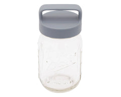 Gray Plastic Handle/Canister Lids for Regular Mouth Mason Jars 4 Pack