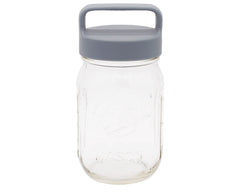 Gray Plastic Handle/Canister Lids for Regular Mouth Mason Jars 4 Pack