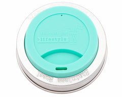Silicone Drinking Lid with Stainless Steel Band for Mason Jars