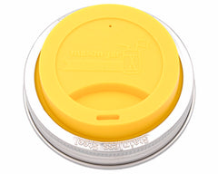 Silicone Drinking Lid with Stainless Steel Band for Mason Jars