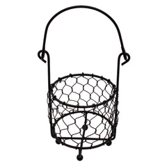 Single Pint Jar Caddy with Chicken Wire for Hanging or Carrying One Mason Jar