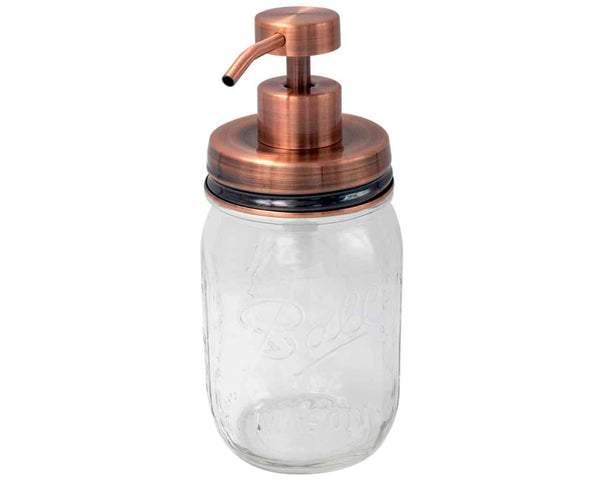 Vintage Copper Soap Pump Lid Kit for Regular Mouth Mason Jars