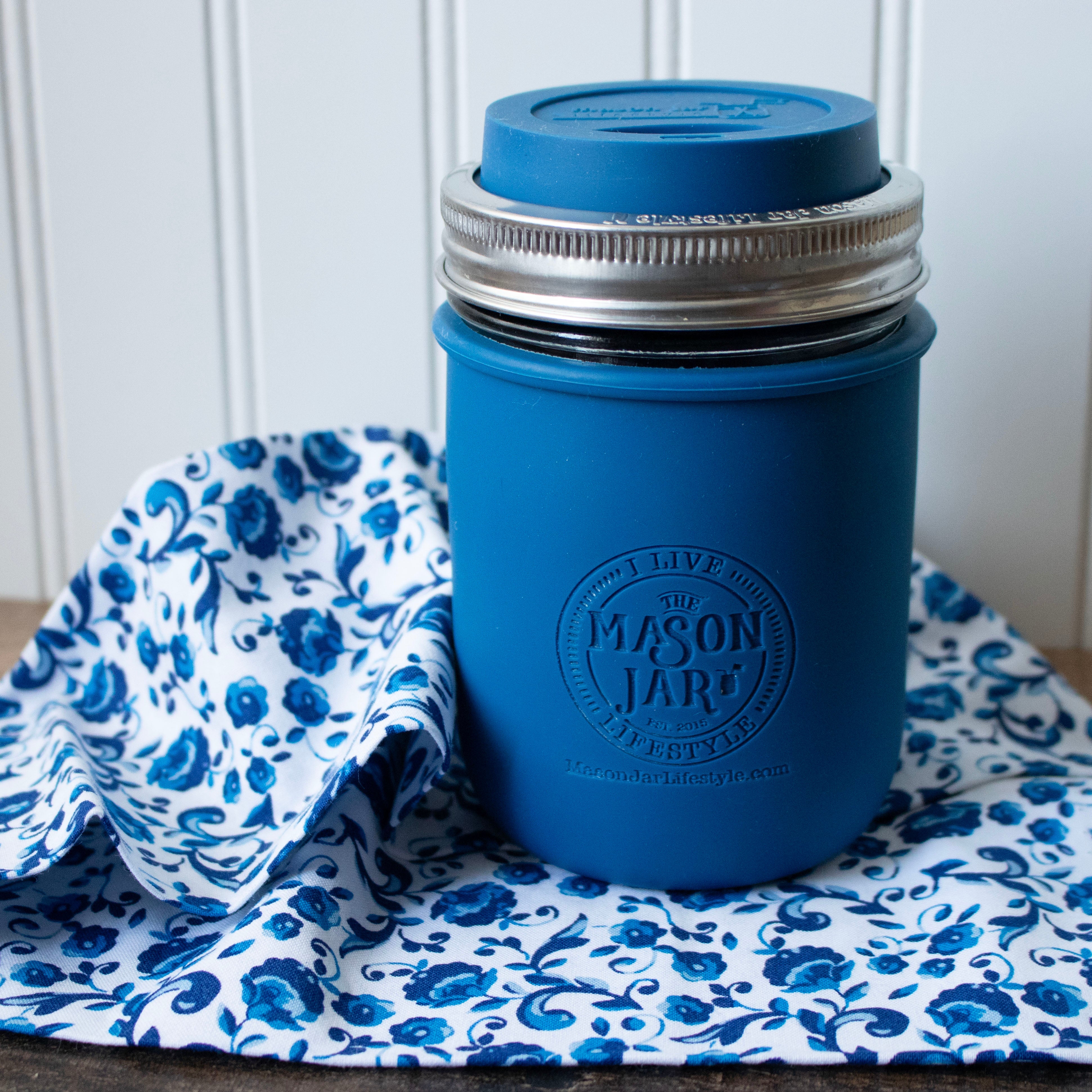 "I Live the Mason Jar Lifestyle" Silicone Laser Engraved Wide Mouth Pint Sleeve