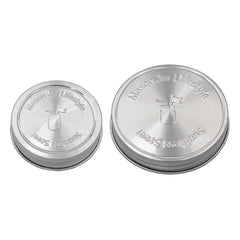 Stainless Steel Storage Lids with Leak-Proof Silicone Liners for Mason Jars 5 Pack