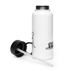 El Summer Stainless steel water bottle with a straw lid