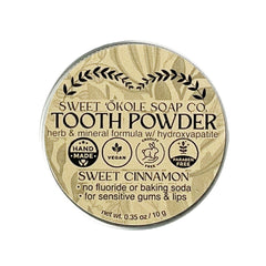 Sweet Cinnamon Tooth Powder with Hydroxyapatite for Enamel Strength
